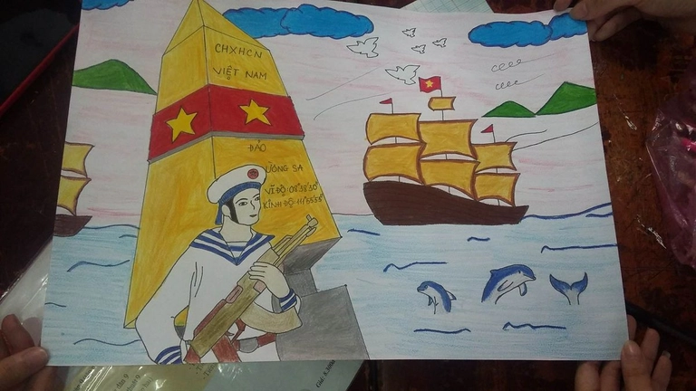 Vẽ tranh biển đảo quê hương đẹp