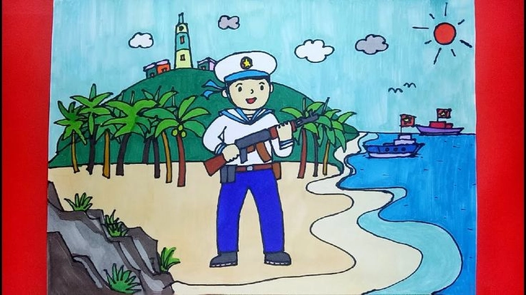 Vẽ tranh biển đảo việt nam sinh động