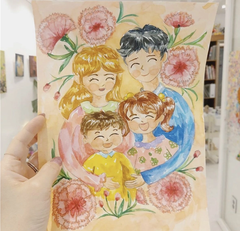 Vẽ tranh gia đình lớp 6 ấm áp