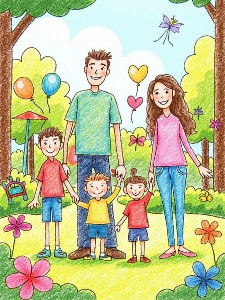 Vẽ tranh gia đình lớp 8 giản dị