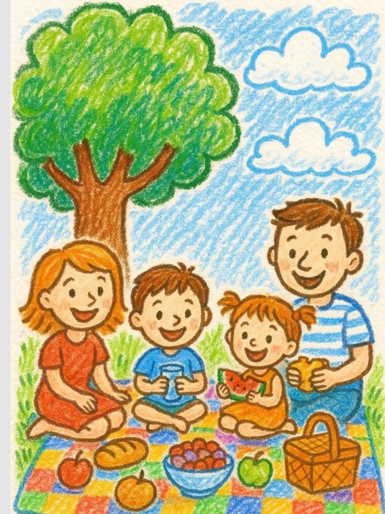 Vẽ tranh gia đình yêu thương ấm áp