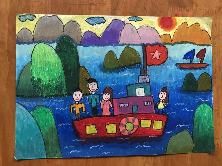 Vẽ tranh vịnh hạ long tươi đẹp sinh