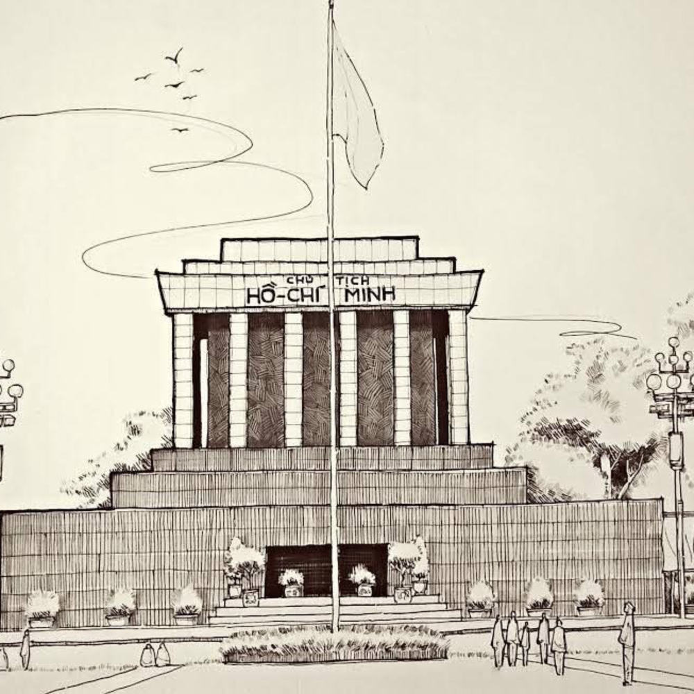 ảnh Tranh vẽ lăng Bác đẹp trang trọng