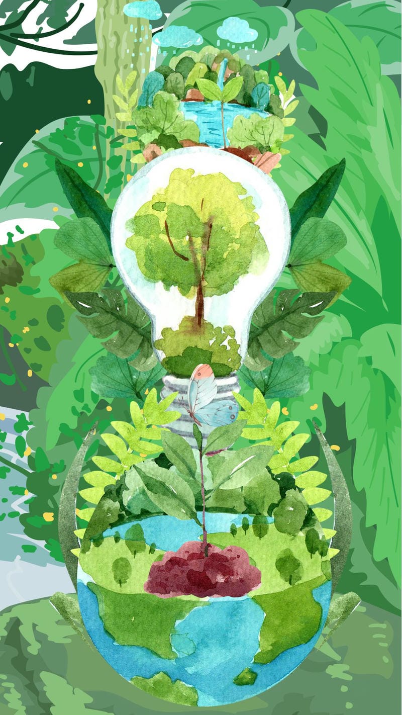 ảnh vẽ tranh gửi tương lai xanh 2050