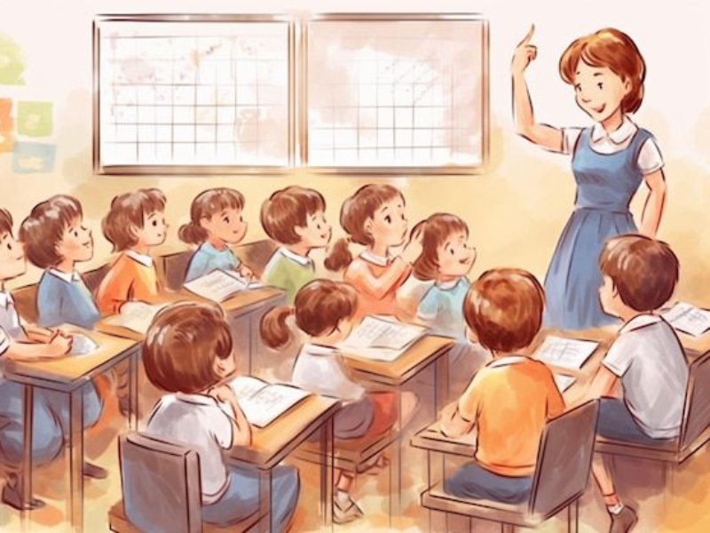 ảnh vẽ tranh thầy cô và mái trường học sinh