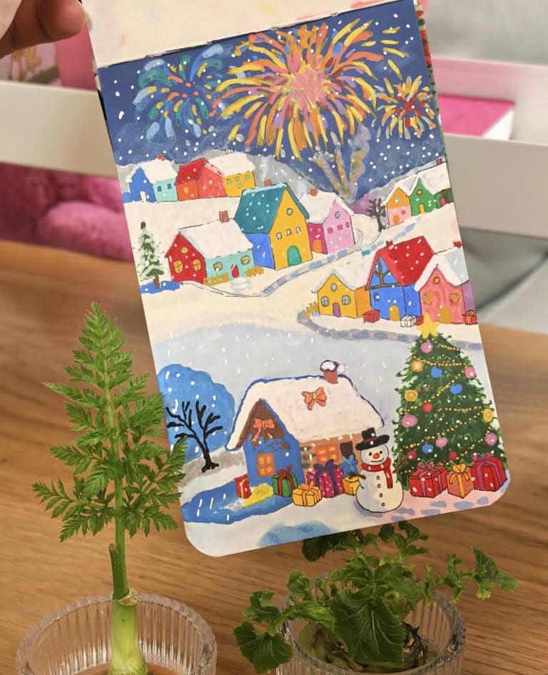 bức tranh giáng sinh mùa đông sắc màu