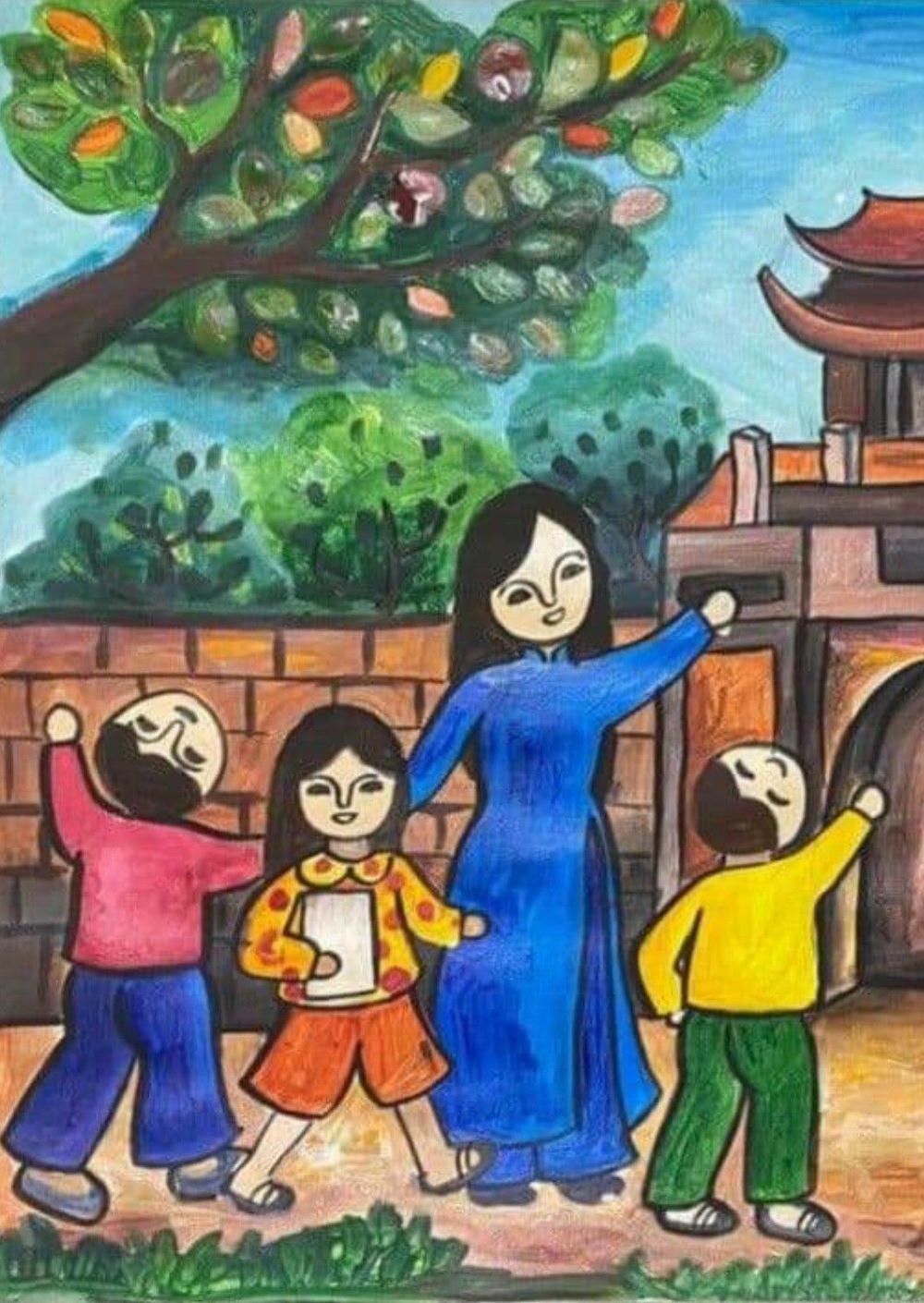 chia sẻ ảnh tranh vẽ nghề giáo viên chân thực