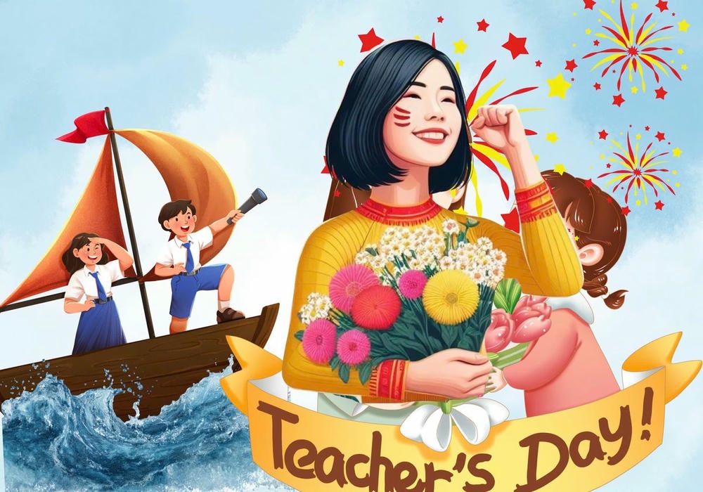 hình tranh vẽ nghề giáo viên trong lớp học