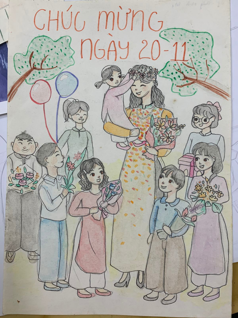 hình vẽ tranh thầy cô và mái trường hoạt hình