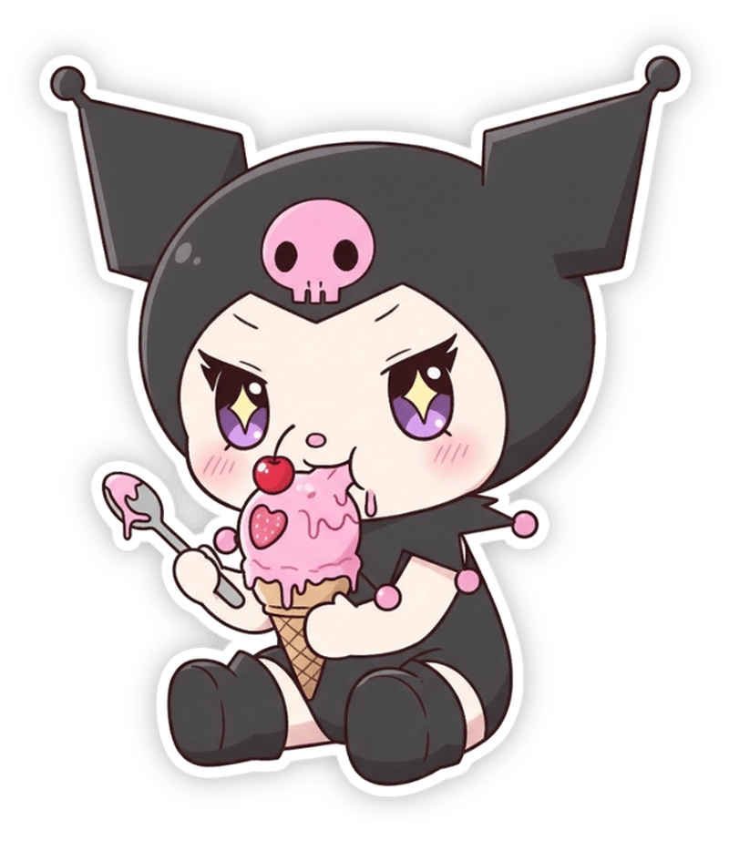 hình dán sticker kuromi nhỏ gọn 
