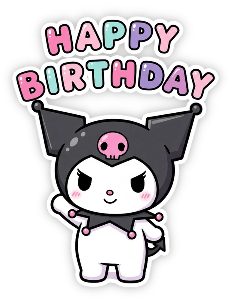 nhãn dán kuromi trang trí sổ 