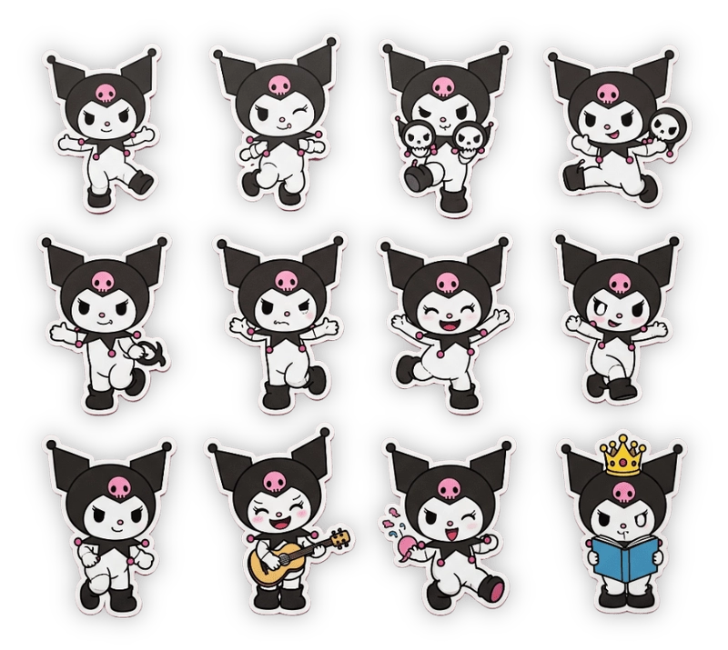 nhãn dán kuromi dễ thương 
