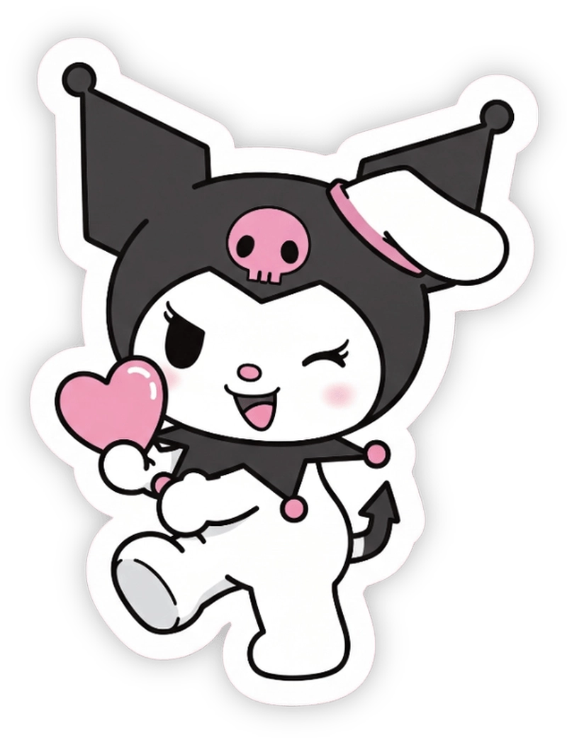 nhãn dán kuromi kiểu pastel nhẹ nhàng 