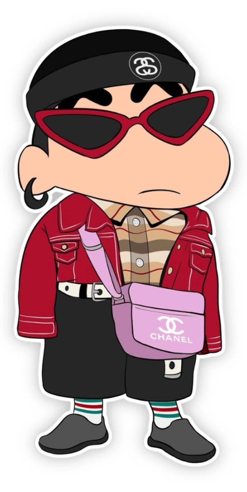 nhãn dán shin chibi bựa 