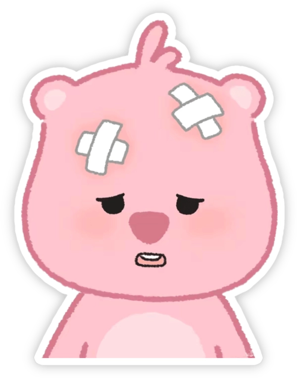 sticker buồn chán pastel 