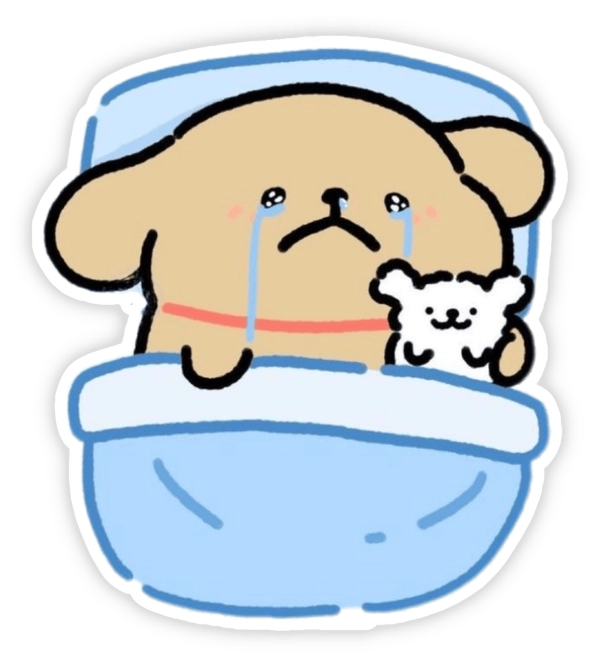 sticker buồn cute đơn giản 