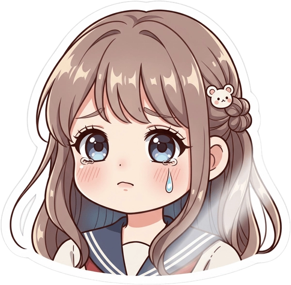 sticker buồn cute pastel 