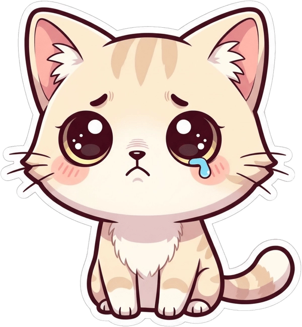ảnh sticker mèo buồn 