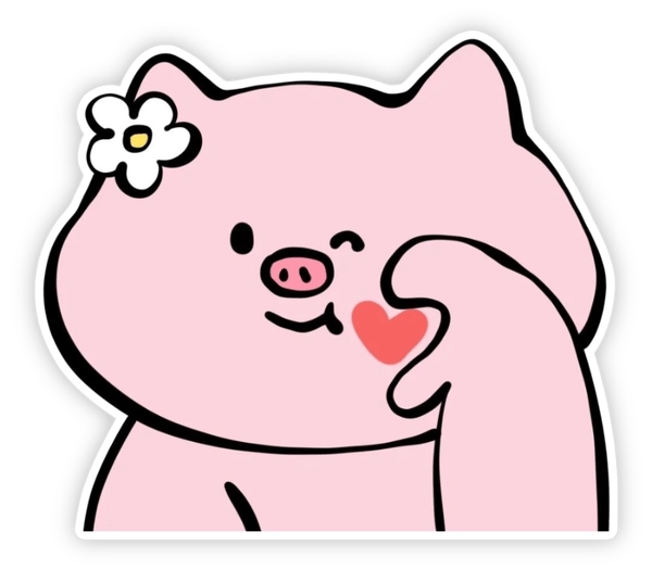 sticker heo hồng dán điện thoại 