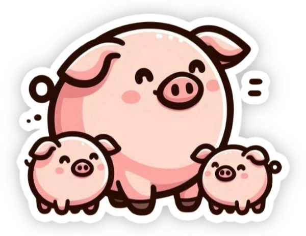 sticker heo hồng dán sổ tay 