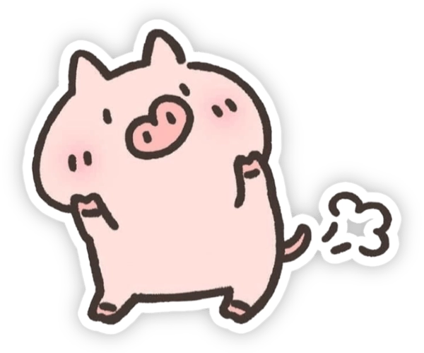 sticker heo hồng hình vẽ 