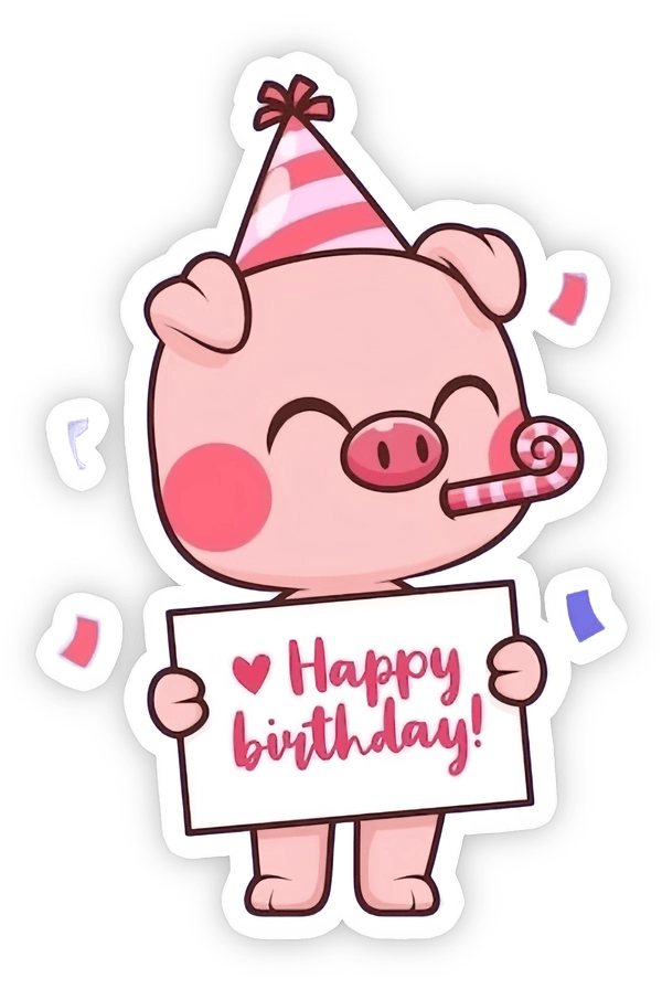 sticker heo hồng dán điện thoại 