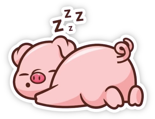 sticker heo hồng màu hồng baby 