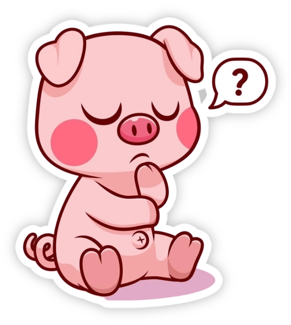 sticker heo hồng cho học sinh 