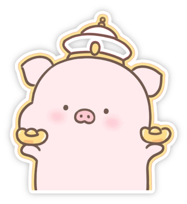 sticker heo hồng dán góc học tập 