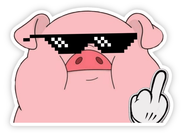 sticker heo hồng kawaii 