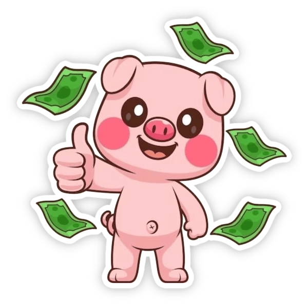 sticker heo hồng trang trí 