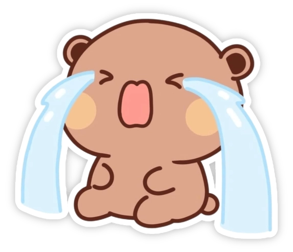 sticker khóc nền trắng 