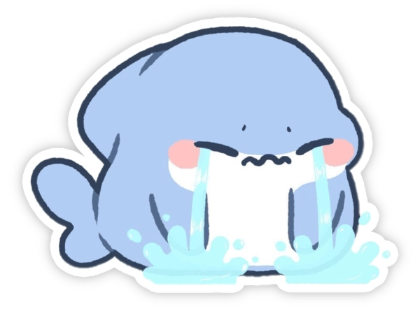 sticker khóc cute phong cách hoạt hình 
