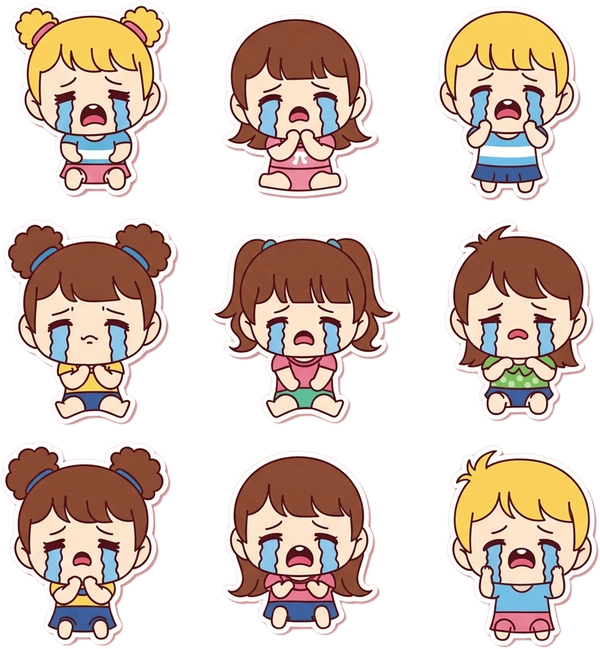 sticker khóc cute dễ thương 