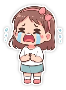 sticker khóc cute anime