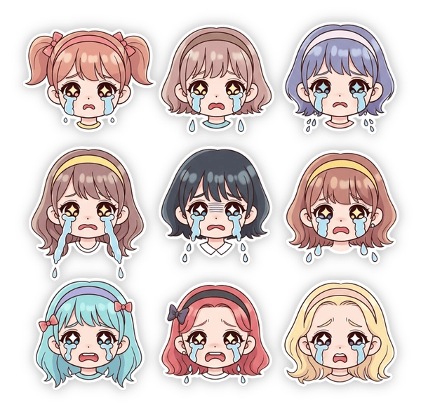 sticker khóc icon buồn 