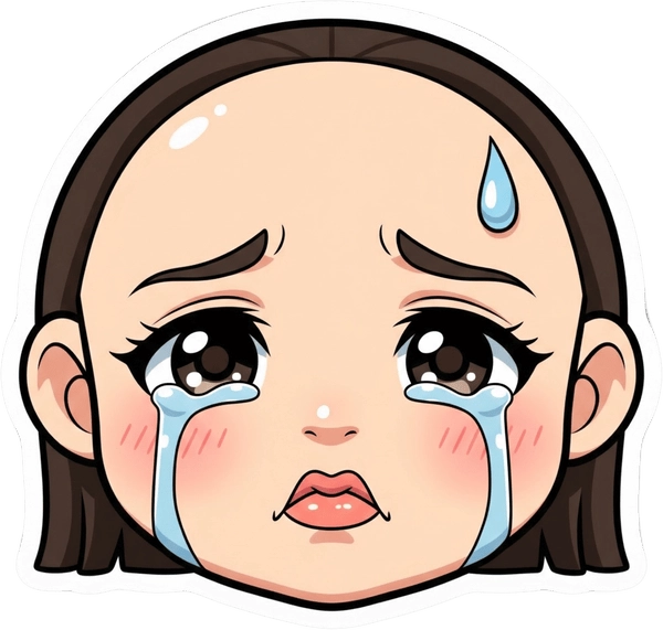 nhãn dán khóc chibi 