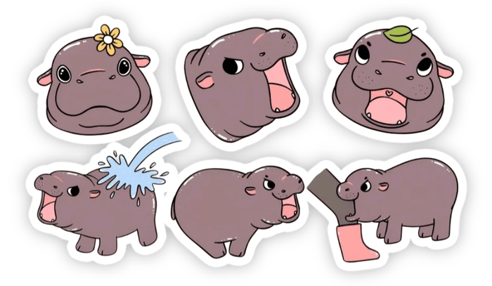 sticker moo deng biểu cảm 
