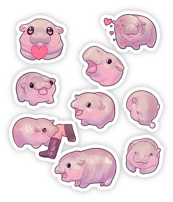 bộ sưu tập moo deng sticker 