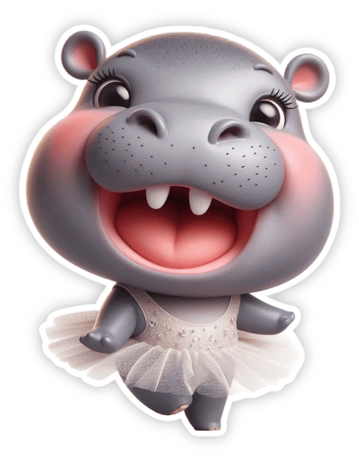 sticker moo deng meme hài 