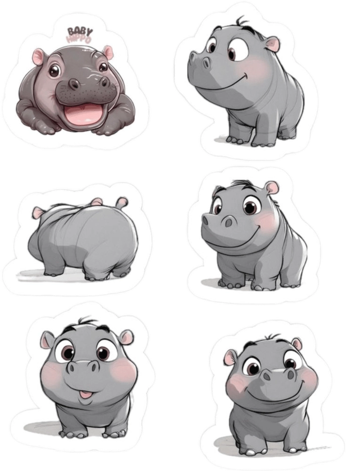 moo deng sticker pack đáng yêu 