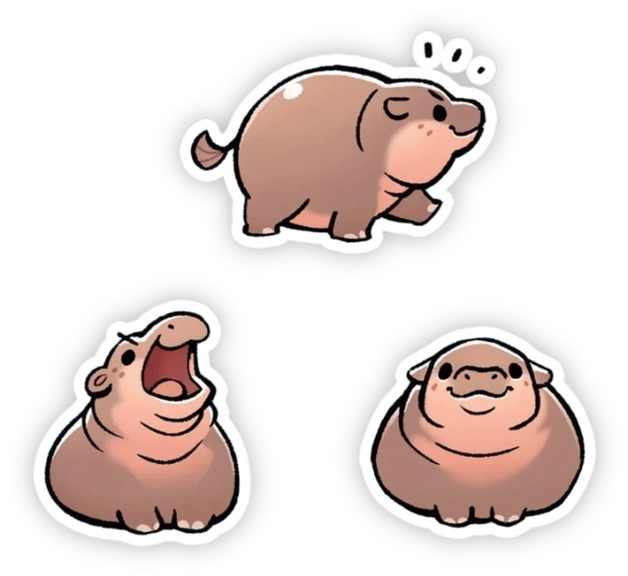 moo deng sticker pack png 