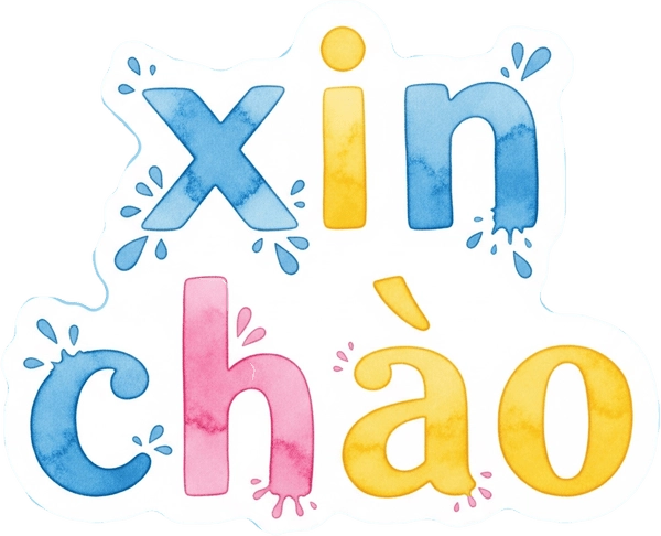 sticker xin chào cute cho planner 