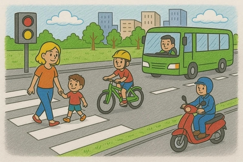 vẽ an toàn giao thông cho bé 