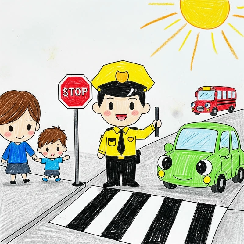 vẽ tranh an toàn giao thông thiếu nhi 