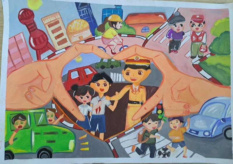 tranh vẽ an toàn giao thông 