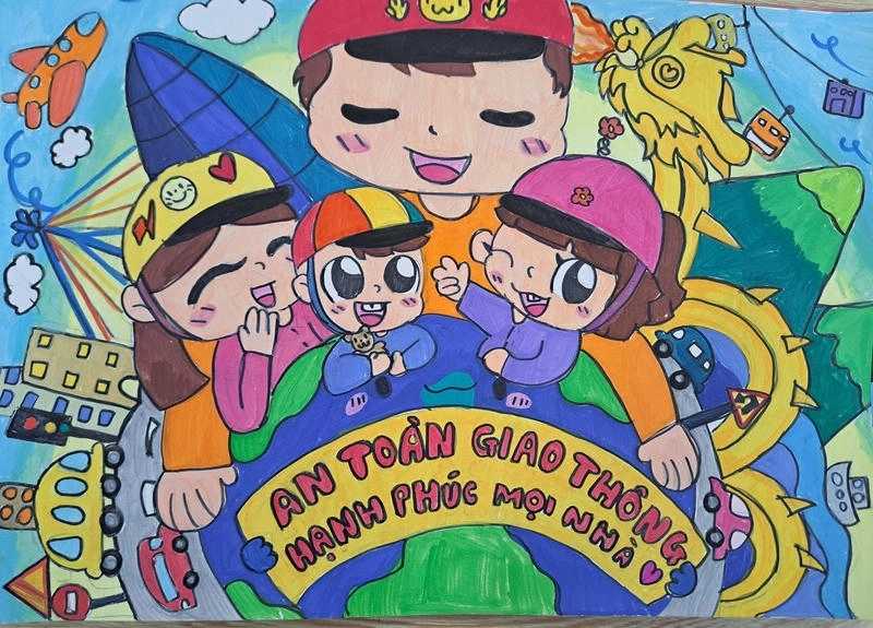 tranh vẽ an toàn giao thông sáng tạo 