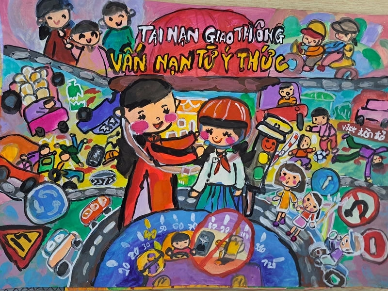 tranh vẽ xe đạp đúng luật 