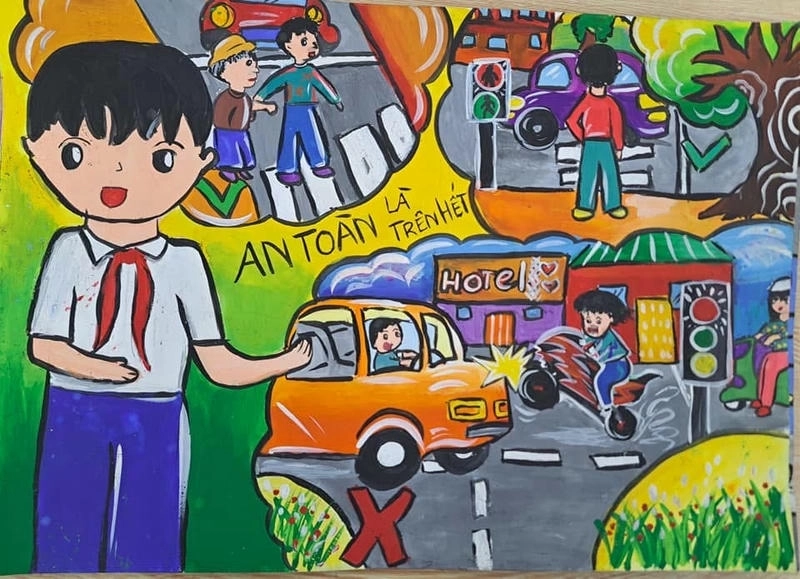 tranh vẽ an toàn giao thông ngộ nghĩnh 