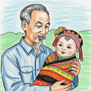 tranh vẽ bác hồ với thiếu nhi đẹp, ý nghĩa